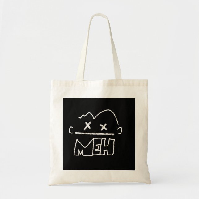 Bolsa Tote meh cara engraçado emoji (Frente)