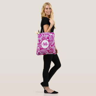 Bolsa Tote mehndi henna, floral rosa-elegante moderno