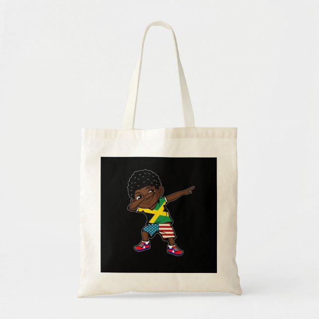 Bolsa Tote Meia-americana Half Jamaican Boy Flag P (Frente)