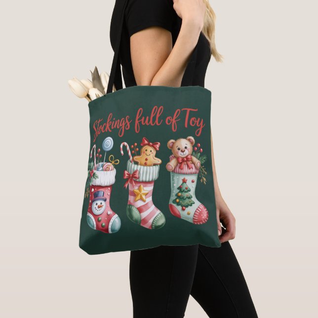 Bolsa Tote Meias De Natal Cheio De Feliz Natal (Close Up)