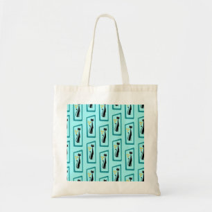Bolsa Tote Meio século de Gato de Schrödinger moderno azul pá