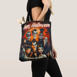 Bolsa Tote Meio século Estilo Figurinos e Cocktails Halloween