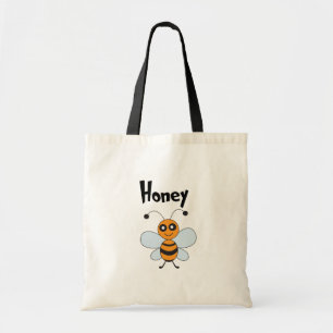 Bolsa Tote Mel Apícola Amarela e Preta Fofa Tendência Naturez