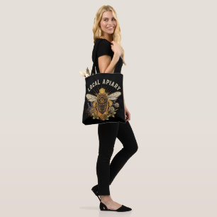 Bolsa Tote Mel de Abelha de Apiário Local Vintage com Lavanda