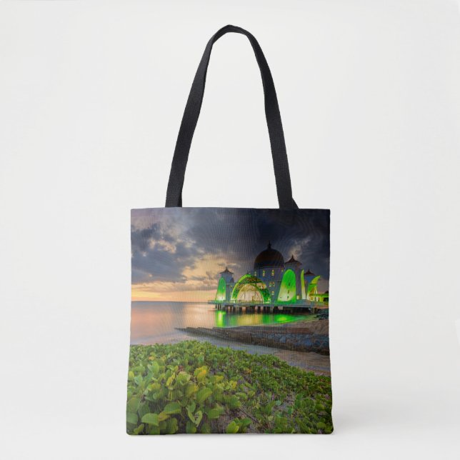 Bolsa Tote Melaka durante o por do sol | Masjid Selat (Frente)