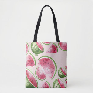Bolsa Tote Melancia Adorável em Aquarela