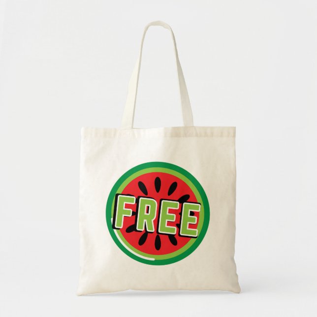 Bolsa Tote Melancia da Palestina Livre - Liberdade para a Pal (Frente)
