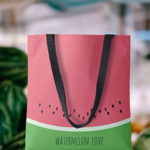 Bolsa Tote Melancia Gráfico Personalizado Rosa e Verde