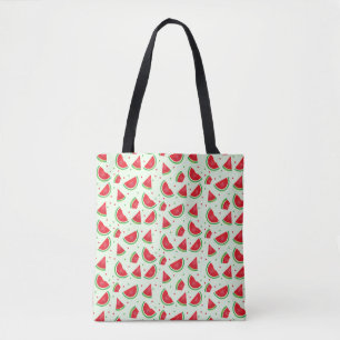 Bolsa Tote Melancia Padrão Fruta Melon Summertime Green