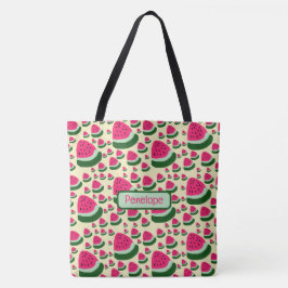 Bolsa Tote Melancias Caprichosas Padrão de Frutas de Verão Fo