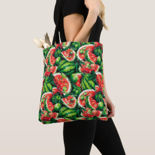 Bolsa Tote Melancias, limões, folhas de melancia, limão peque