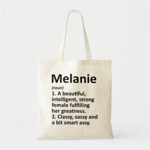 Bolsa Tote MELANIE Definição Nome Personalizado Funny Christm