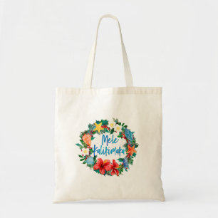 Bolsa Tote Mele Kalikimaka Hawaiian Christmas Wreath