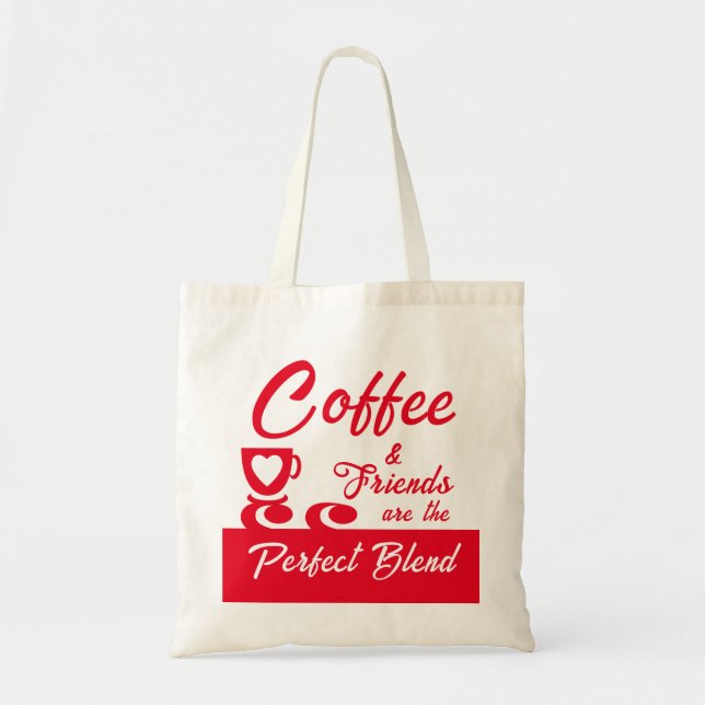 Bolsa Tote Melhor amigo amante de café vermelho (Frente)