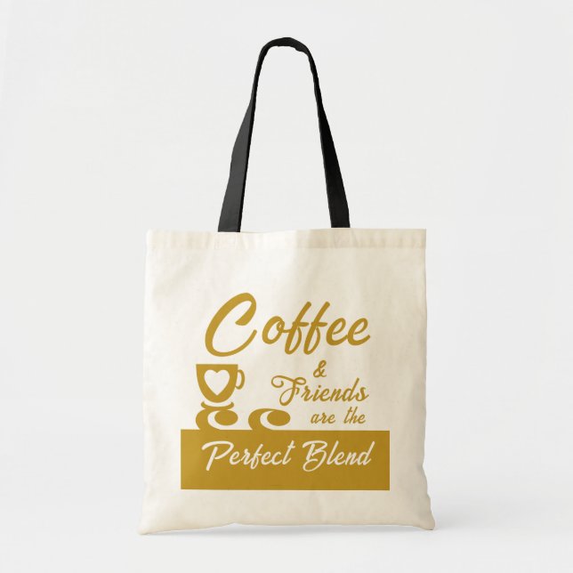 Bolsa Tote Melhor amigo café amante dourado (Frente)