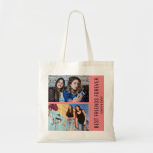 Bolsa Tote Melhor Amigos para a Colagem de Fotos Personalizad