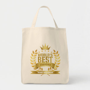 Bolsa Tote Melhor Avó do Mundo, Avó Ouro