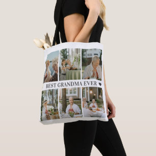 Bolsa Tote Melhor Avó do Mundo Colagem de Fotos – Presente co