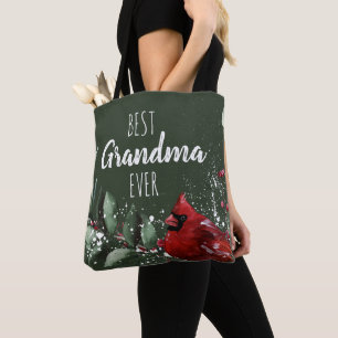 Bolsa Tote Melhor Avó Já Bonito Foto Cardinal Vermelha Xmas