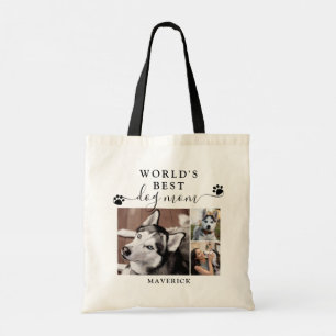 Bolsa Tote Melhor Cão Mãe Imprime Script 3 Foto