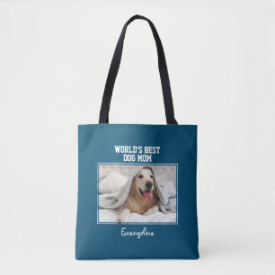 Bolsa Tote Melhor Cão Personalizado do Mundo das Fotografias
