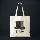 Bolsa Tote Melhor Chapéu Superior do Homem<br><div class="desc">Um design de chapéu de boi para o Melhor Homem na festa de casamento. Este item faz uma boa bolsa de favor para uma despedida de solteiro,  ou para outras ocasiões para obrigado o seu Melhor Homem durante as festas de casamento.</div>