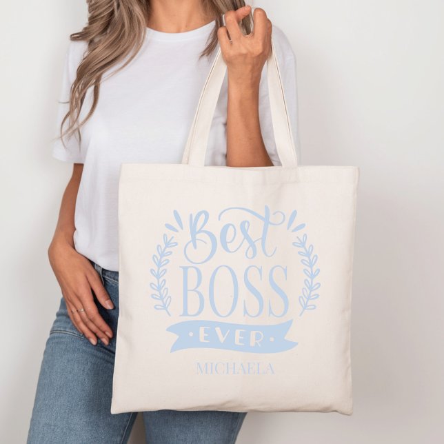 Bolsa Tote Melhor Chefe Alguma Vez Personalizada Wreath (Criador carregado)