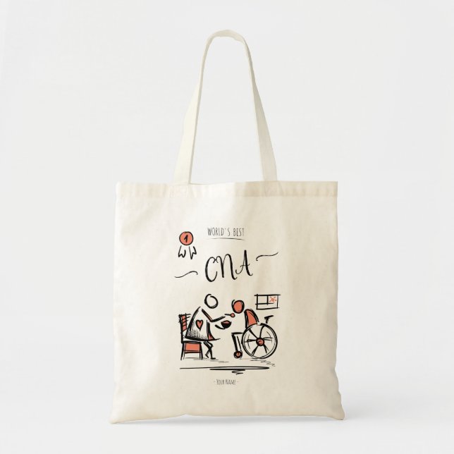 Bolsa Tote Melhor CNA do Mundo - Presente Assistente de Enfer (Frente)