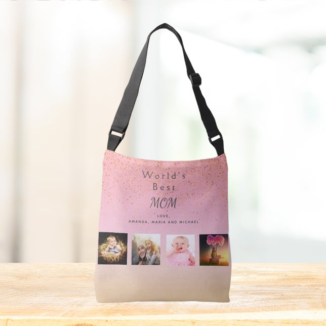 Bolsa Tote Melhor colagem de fotos personalizada da família d (Criador carregado)