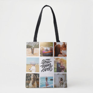 Bolsa Tote Melhor Colagem de Fotos Personalizada da Mãe