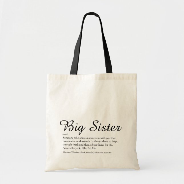 Bolsa Tote Melhor definição de irmã já existente em script pr (Frente)