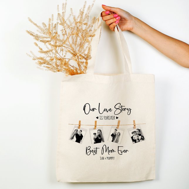 Bolsa Tote Melhor Dia de as mães de Colagem de Fotos da Mãe (Criador carregado)