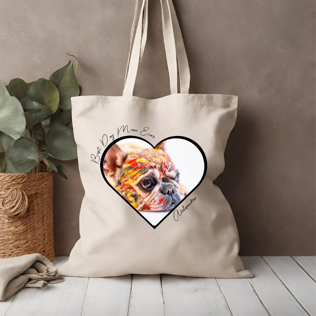 Bolsa Tote Melhor Dia de as mães de Pet de Foto do Coração da (Criador carregado)