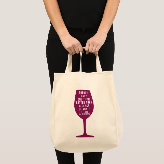 Bolsa Tote Melhor engraçado do que o vidro do vinho (Frente (produto))