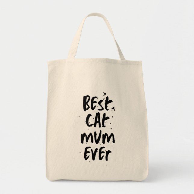 Bolsa Tote Melhor Gato Mãe Alguma Vez Moderna, Simples Trendy (Frente)