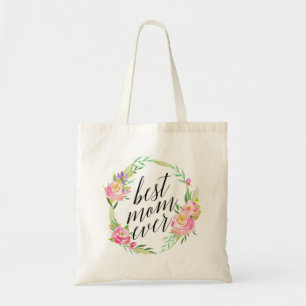 Bolsa Tote Melhor grinalda sempre floral bonito da mamã