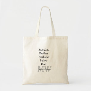 Bolsa Tote Melhor homem filho marido pai aspas adiciona texto
