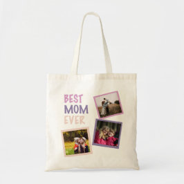 Bolsa Tote Melhor Mãe Alguma Vez Colagem de Fotos Pastel Pers
