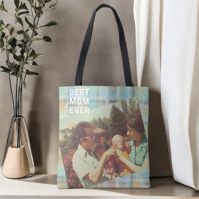 Bolsa Tote Melhor Mãe Alguma vez foto personalizada do keepsa (Criador carregado)