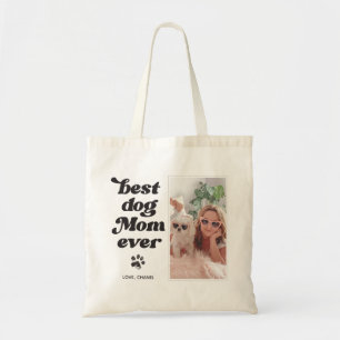 Bolsa Tote Melhor Mãe de Cachorro do Mundo com Foto e Texto P