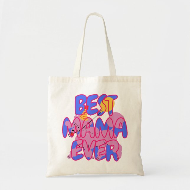 Bolsa Tote Melhor Mãe de Poodle de todos os tempos (Frente)