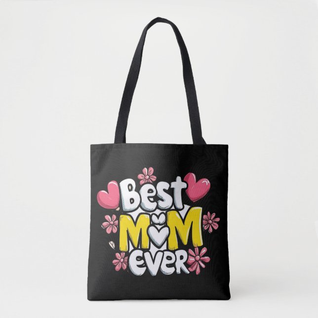 Bolsa Tote Melhor Mãe de Sempre - Estilo de Portalha Kawaii c (Frente)