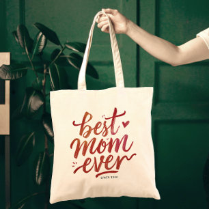 Bolsa Tote Melhor Mãe de Sempre Moderno Simples Chique Caligr