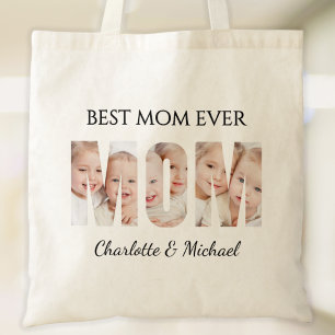 Bolsa Tote Melhor Mãe de Todos 3 Fotos Letras Recortadas