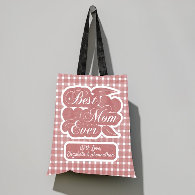Bolsa Tote Melhor Mãe Dia de as mães Maroon Pale (Criador carregado)