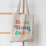 Bolsa Tote Melhor mãe do Dia de as mães de script do Vintage<br><div class="desc">Melhor Mãe de sempre: uma simples bolsa de tote com uma retrotipografia colorida,  perfeita para celebrar o Dia de as mães ou qualquer outra ocasião.</div>