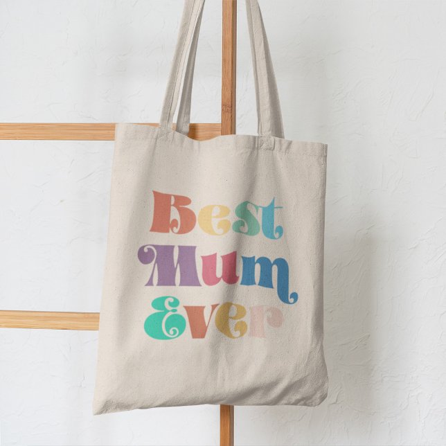 Bolsa Tote Melhor mãe do Dia de as mães de script do Vintage (Criador carregado)