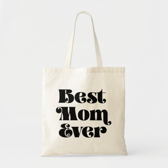 Bolsa Tote Melhor mãe do Dia de as mães de script Vintage (Frente)