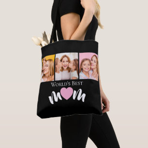 Bolsa Tote Melhor Mãe do Mundo Coração Fofo Elegante Prático