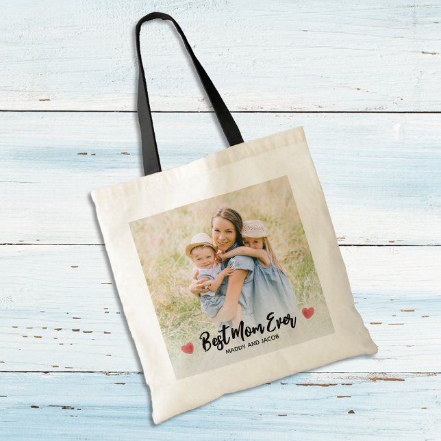 Bolsa Tote Melhor Mãe Foto Moderna (Criador carregado)